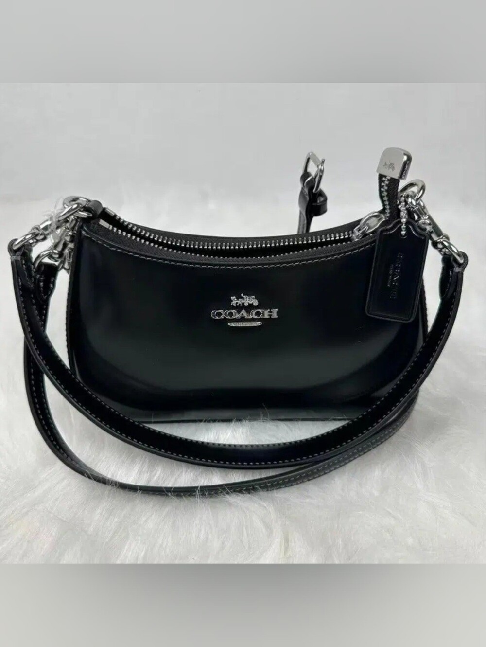 Coach Black Leather Mini Shoulder Bag